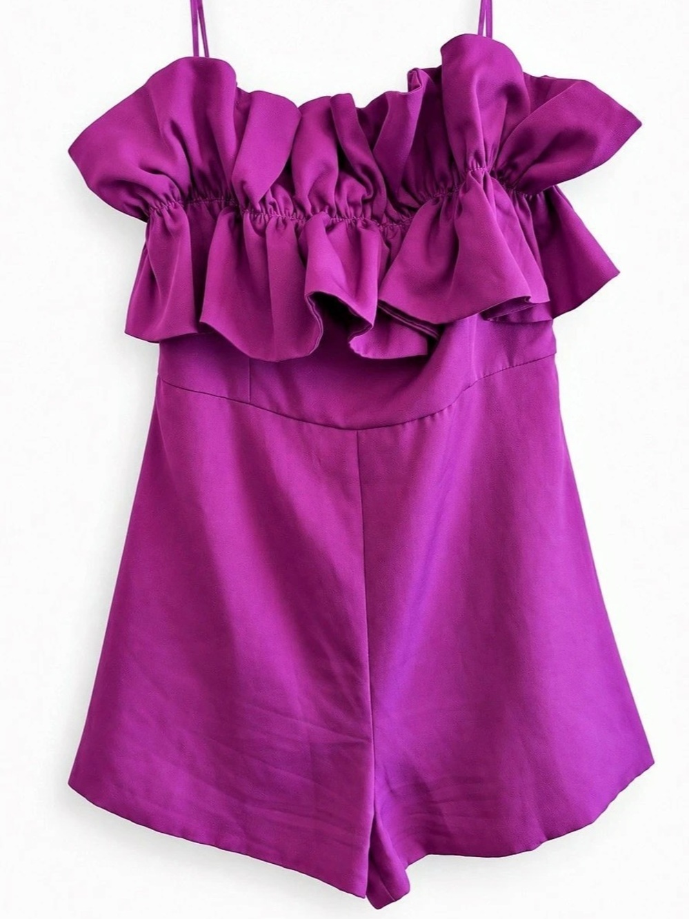 Purple Ruffle Romper Like New